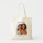 Tote Bag Simple moderne Calligraphie Soeurs Photo (Devant)