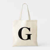Tote Bag Simple Moderne Initiale Noire (Dos)