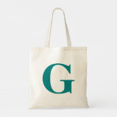Tote Bag Simple Moderne Initiale Teal (Dos)