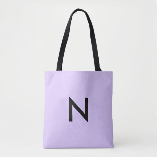 Tote Bag Simple Moderne Lilas Monogramme Initial personnali (Devant)