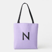 Tote Bag Simple Moderne Lilas Monogramme Initial personnali (Dos)