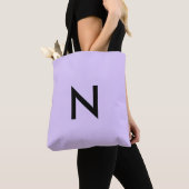 Tote Bag Simple Moderne Lilas Monogramme Initial personnali (De près)