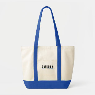 Tote Bag Simple Moderne Suède LETTRE suédoise Drapeau Souve