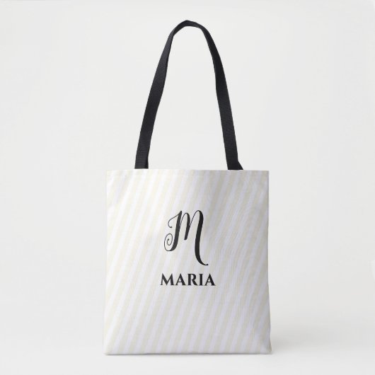 Tote Bag Simple Monogramme Gold Stried Custom (Devant)