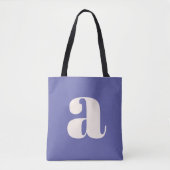 Tote Bag Simple Monogramme Initial Retro Violet Gras Tendan (Devant)