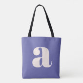 Tote Bag Simple Monogramme Initial Retro Violet Gras Tendan (Dos)