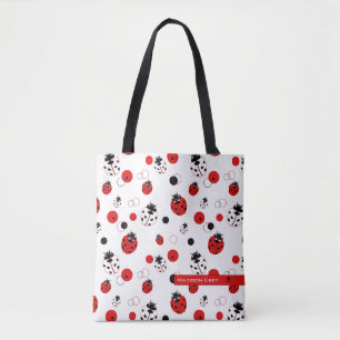 Tote Bag Simple Motif de Ladybug rouge, noir et blanc