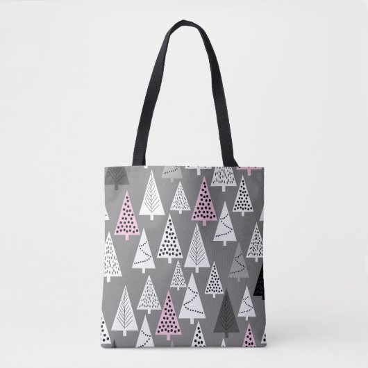 Tote Bag Simple motif de Noël. gris et blanc Abstrait (Devant)