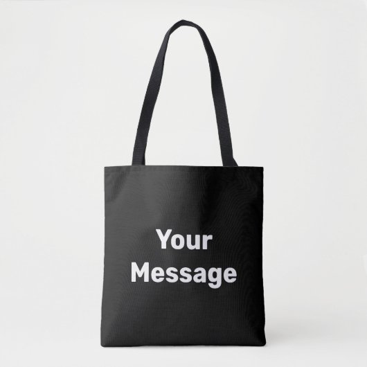 Tote Bag Simple noir et blanc Votre message Modèle texte (Devant)