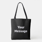 Tote Bag Simple noir et blanc Votre message Modèle texte (Dos)