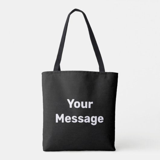 Tote Bag Simple noir et blanc Votre message Modèle texte (Dos)