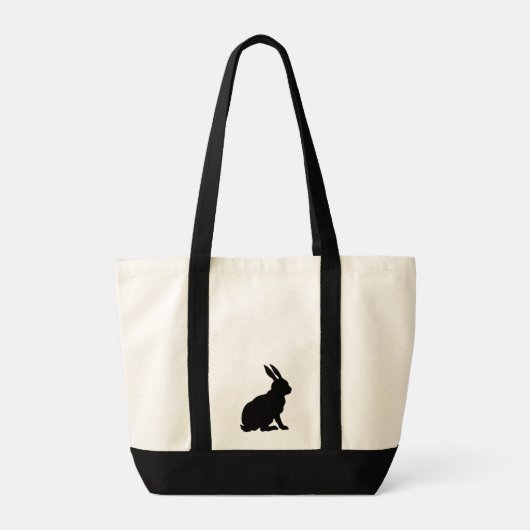 Tote Bag Simple noir Sillhouette assise Rabin hautes oreill (Dos)