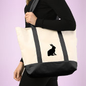 Tote Bag Simple noir Sillhouette assise Rabin hautes oreill