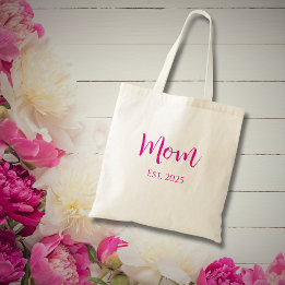 Tote Bag Simple nouvelle maman Hot rose Elegant Fête des Mè