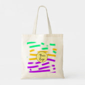 Tote Bag simple personnalisé jaune bleu aquarelle ajouter l (Dos)