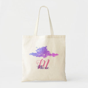 Tote Bag simple personnalisé rose violet pétillant ajouter