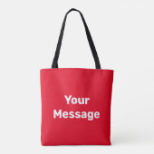 Tote Bag Simple rouge et blanc Votre message Modèle texte (Dos)