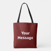 Tote Bag Simple rouge foncé blanc Votre message Modèle text (Dos)