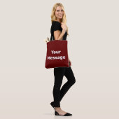 Tote Bag Simple rouge foncé blanc Votre message Modèle text (Sur le modèle)