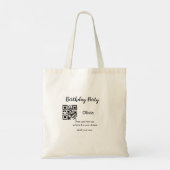 Tote Bag Simple site de fête d'anniversaire code-barres QR  (Dos)