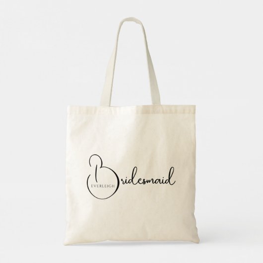 Tote Bag Simple stylé Script Bridesmaid Nom personnalisé (Dos)