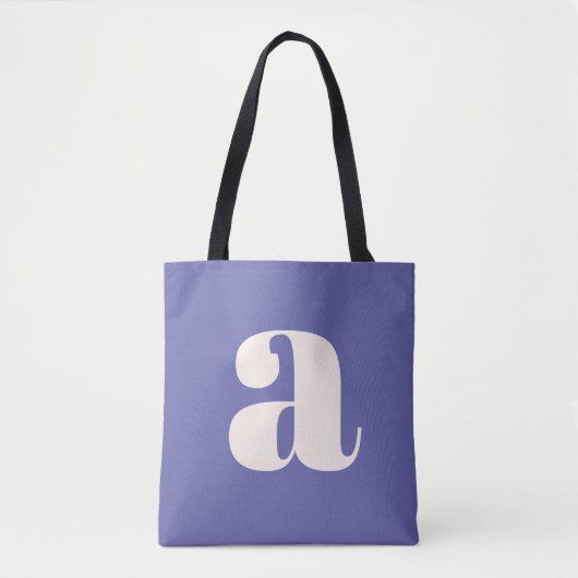 Tote Bag Simple tendance violet gras rétro Monogramme initi (Devant)