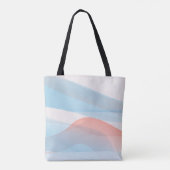 Tote Bag Simple vague de corail bleu minimal avec nom (Dos)