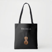 Tote Bag Simple Violin noir (Devant)