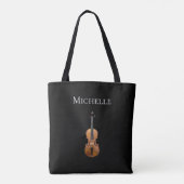 Tote Bag Simple Violin noir (Dos)