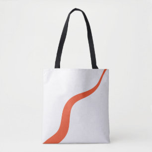 Tote Bag Simple Waves 3 - Orange et blanc