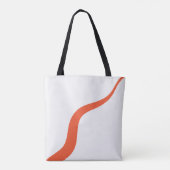 Tote Bag Simple Waves 3 - Orange et blanc (Dos)