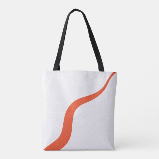 Tote Bag Simple Waves 3 - Orange et blanc (Dos)