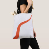 Tote Bag Simple Waves 3 - Orange et blanc (De près)