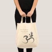 Tote Bag Simple Zen Yoga Om Calligraphie Silhouette Logo Sa (Devant (produit))
