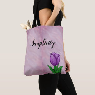 Tote Bag Simplicité Tulipe pourpre