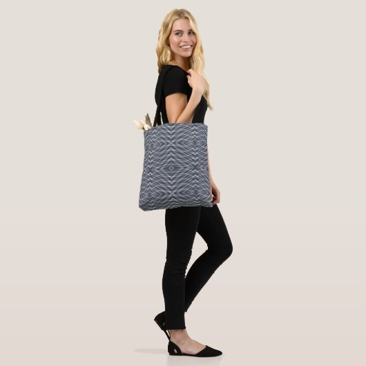 Tote Bag Sine Wave Pulse Signal moderne Art Abstrait Design (Sur le modèle)