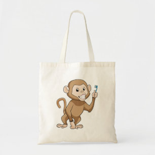 Tote Bag Singe avec brosse à dents