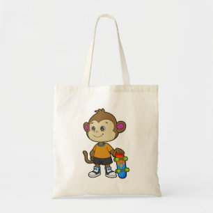 Tote Bag Singe comme patineur avec skateboard