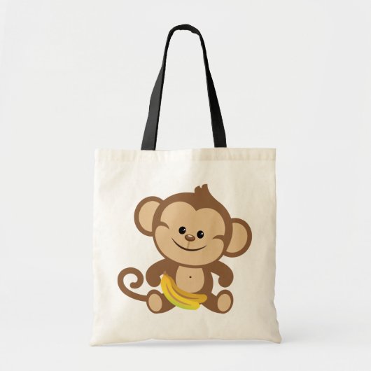 Tote Bag Singe de garçon avec la banane (Devant)