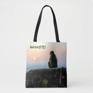 Tote Bag Singe de yoga de méditation de Namaste en Inde au