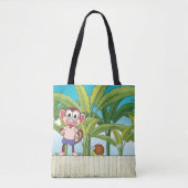 Tote Bag Singe et escargot sur la scène de la jungle tropic (Devant)