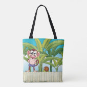 Tote Bag Singe et escargot sur la scène de la jungle tropic (Dos)