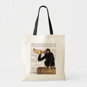Tote Bag Singe jouant la trompette