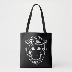 Tote Bag Singe tribal noir et blanc