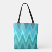 Tote Bag Sinus Waves motif - mélange bleu océan + vos idées (Dos)