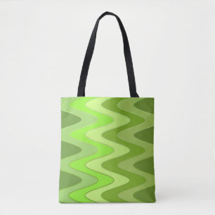 Tote Bag Sinus Waves motif - mélange vert + vos idées
