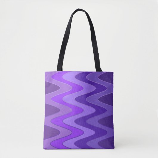 Tote Bag Sinus Waves motif - violet violet + vos idées (Devant)