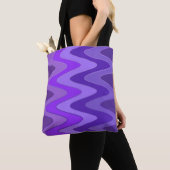 Tote Bag Sinus Waves motif - violet violet + vos idées (De près)