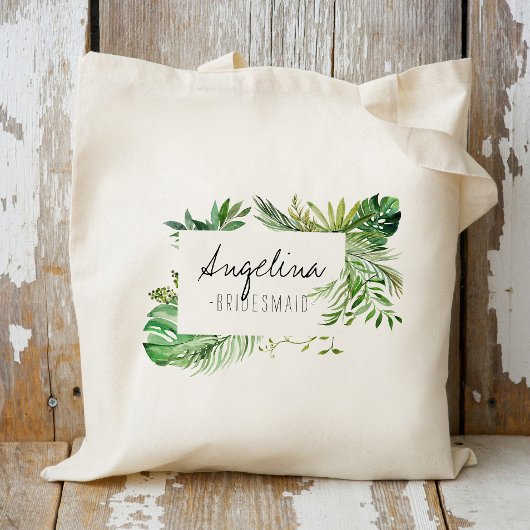 Tote Bag Sirène à feuilles de palme tropicale