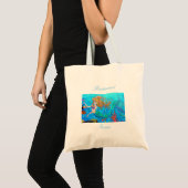 Tote Bag Sirène à queue bleue rousse (Devant (produit))
